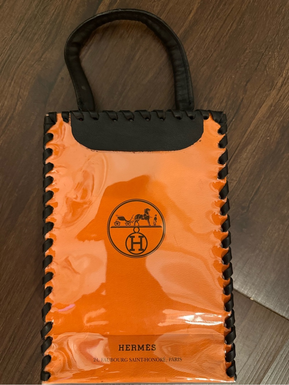 Hermes Orange and Black Mini Tote